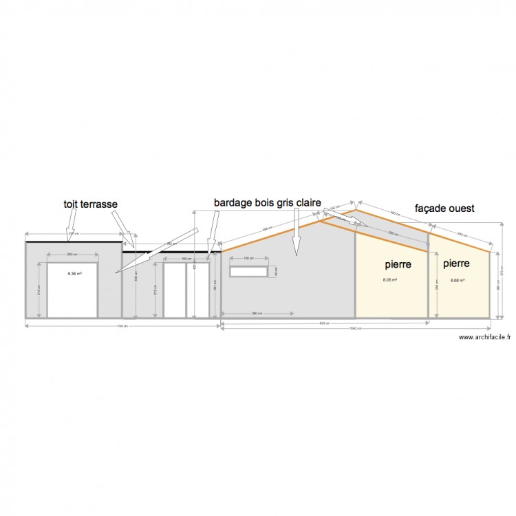 toit terrasse façade ouest . Plan de 0 pièce et 0 m2