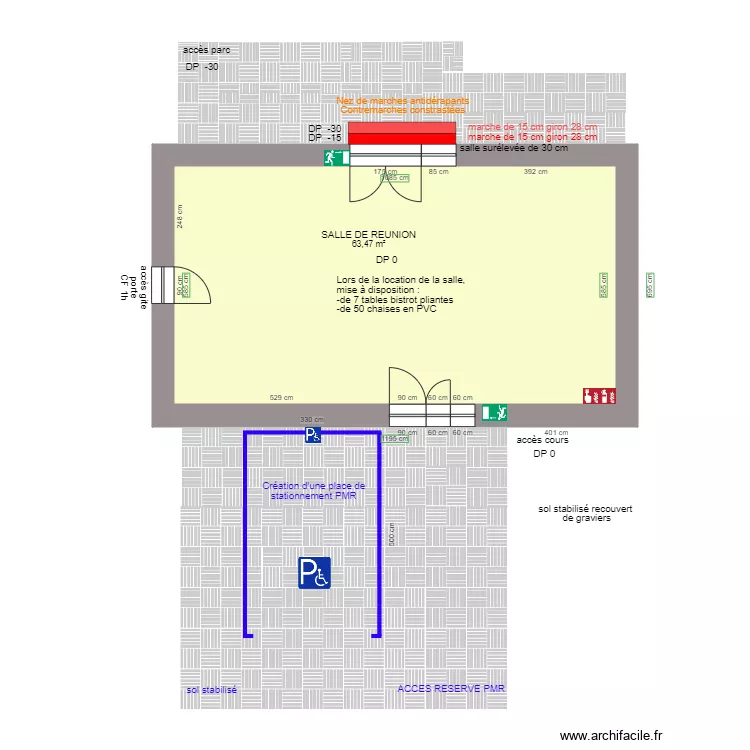SALLE DE REUNION APRES AMENAGEMENTS. Plan de SALLE DE REUNION APRES AMENAGEMENTS. Plan de