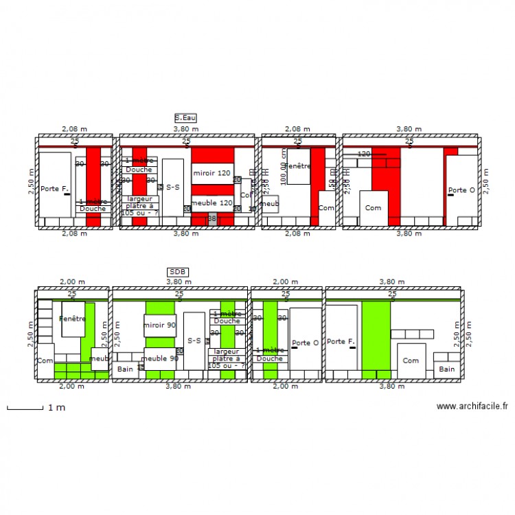 S.Eau et SDB. Plan de 0 pièce et 0 m2