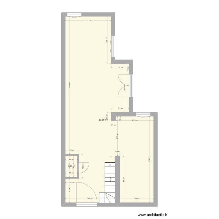 Grandparigny. Plan de 17 pièces et 222 m2