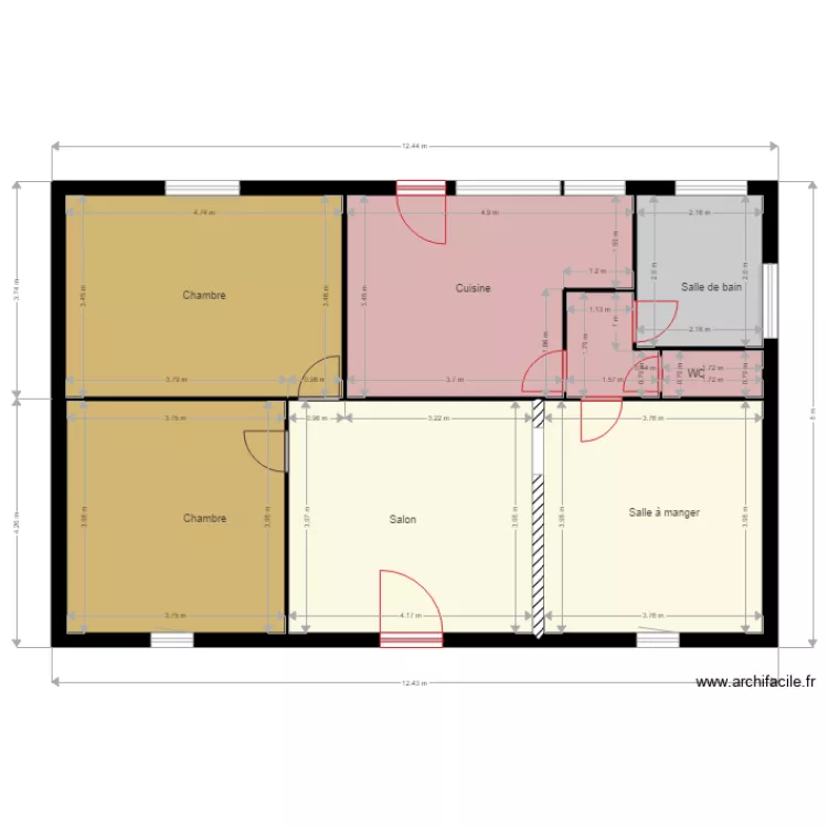 plan projet&eacute; cotations. Plan de 
