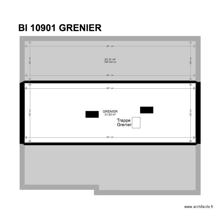 BI 10901  . Plan de 31 pièces et 378 m2