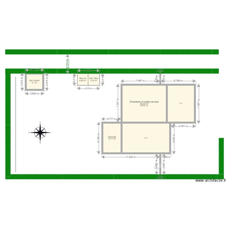 Plan facade Sud Avant. Plan de 0 pièce et 0 m2
