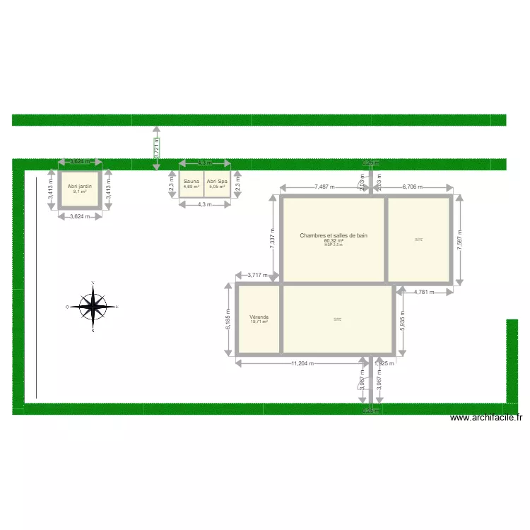 Plan facade Sud Avant. Plan de 