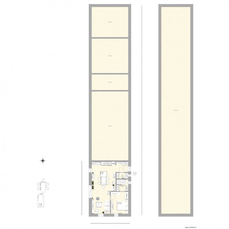 bâti 1 plain pied ferme 7 pignon est suite parentale 1. Plan de 9 pièces et 421 m2