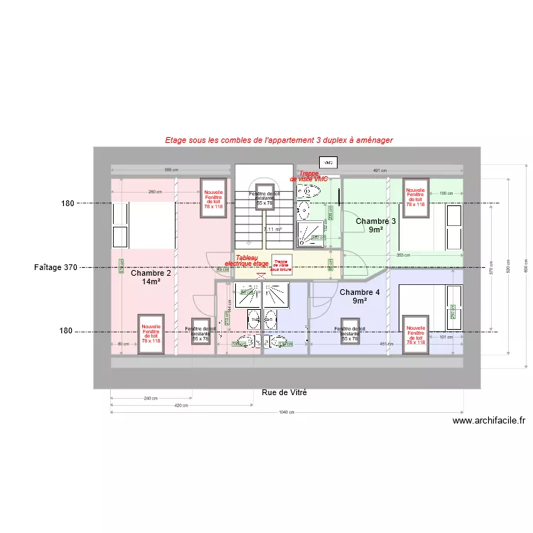 VitreNantes Etage 2 amenagement comble V9. Plan de 