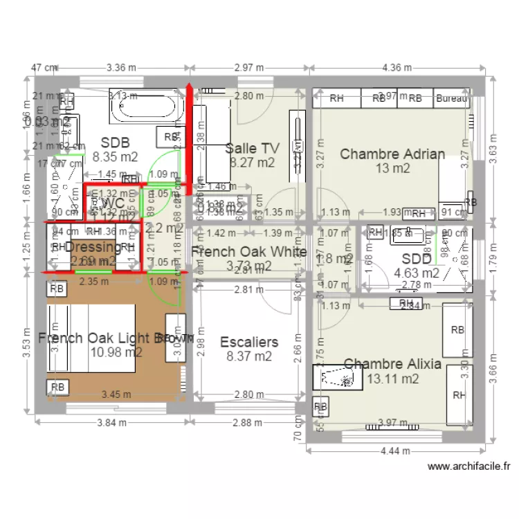Moulin 1er &eacute;tage 10 03. Plan de 