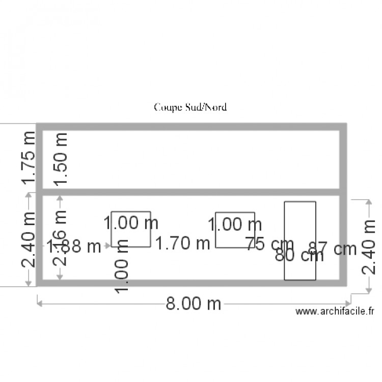 coupe sud nord. Plan de 0 pièce et 0 m2