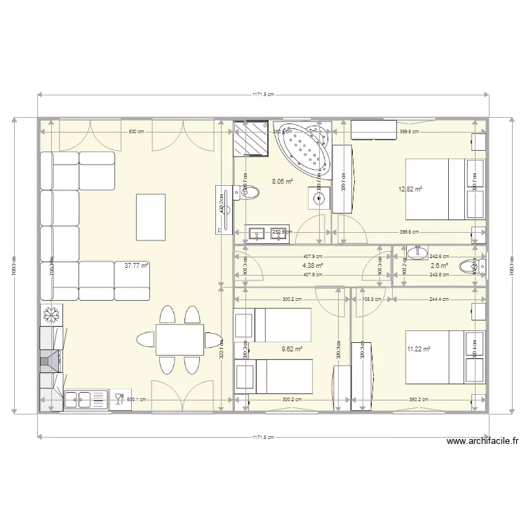MODELE CHATEAUROUX 100M2. Plan de MODELE CHATEAUROUX 100M2. Plan de