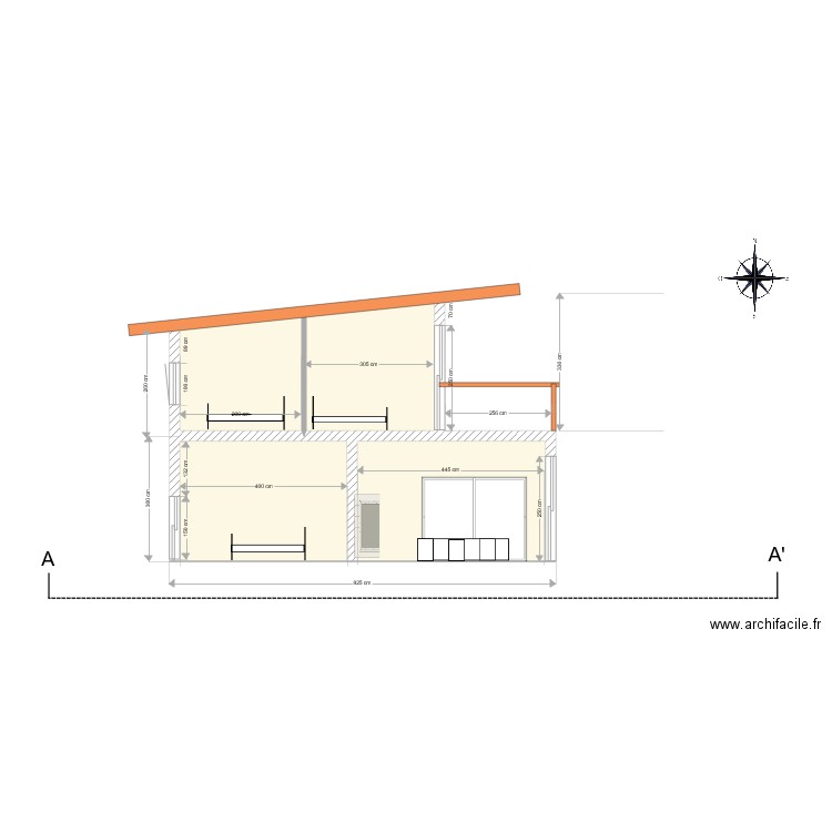 COUPE. Plan de 0 pièce et 0 m2