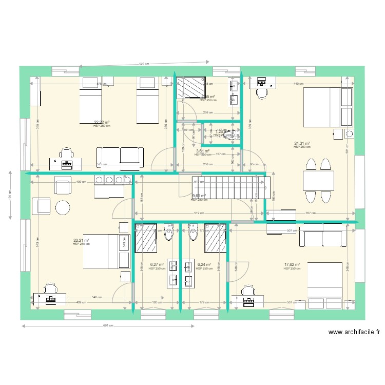 Caro modification Etage 5 du 4 janvier 2022. Plan de 0 pièce et 0 m2