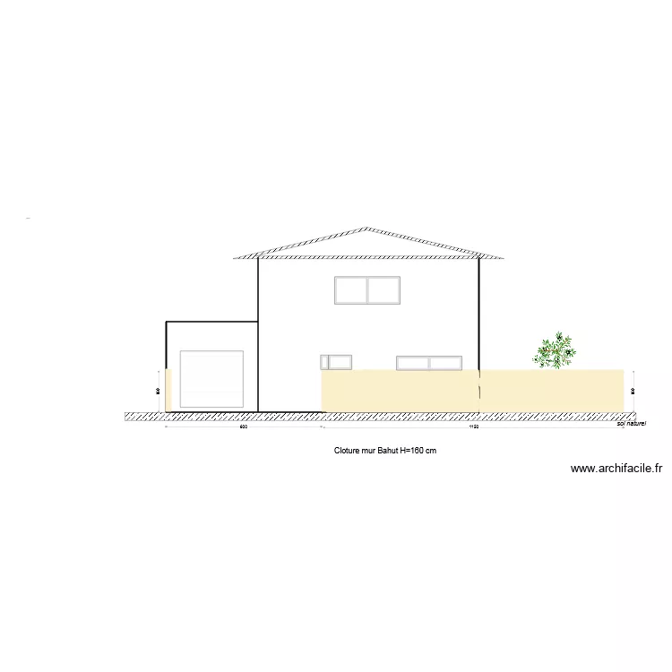 facade OUEST. Plan de 