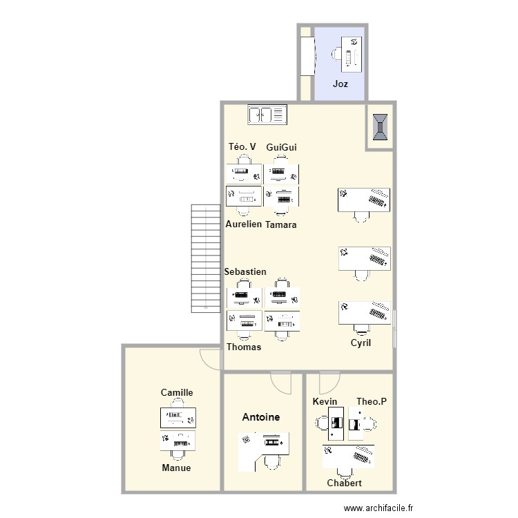 Réorganisation Bureaux. Plan de 0 pièce et 0 m2