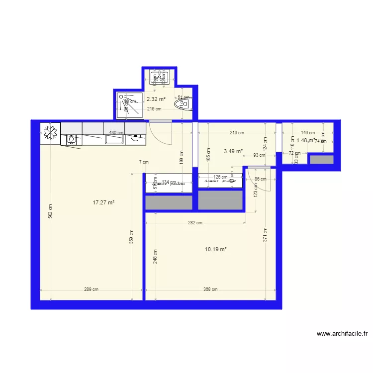 Plan F2 Nouvelles cotes. Plan de 