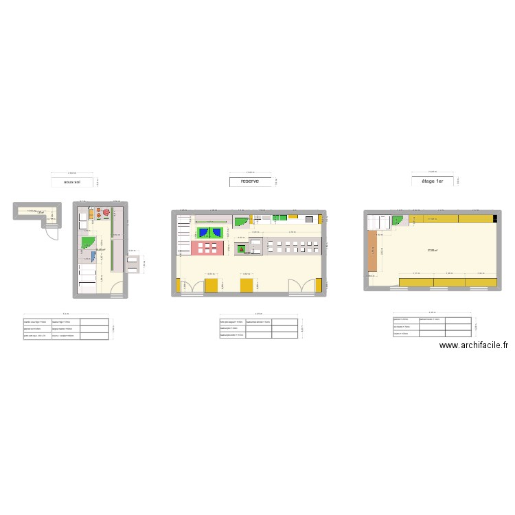 75009 sous sol. Plan de 4 pièces et 102 m2