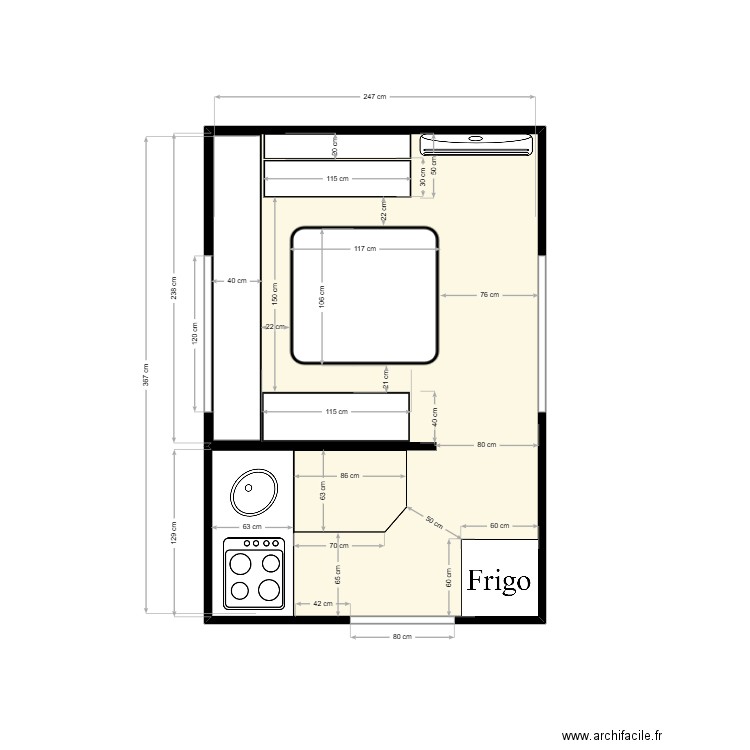 semi remorque nouvelle 1. Plan de 1 pièce et 9 m2