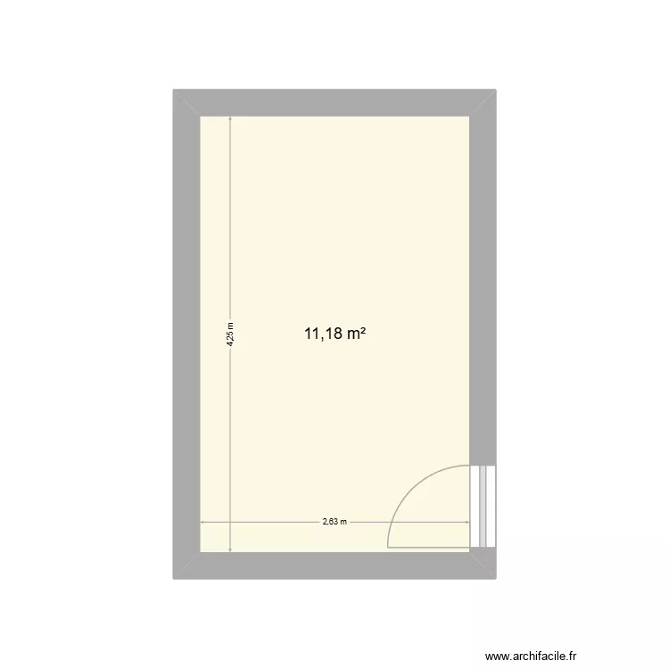 Chambre 1. Plan de 1  et 11 m²