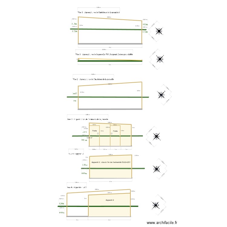 pc coupe vue 1. Plan de 11 pièces et 22 m2