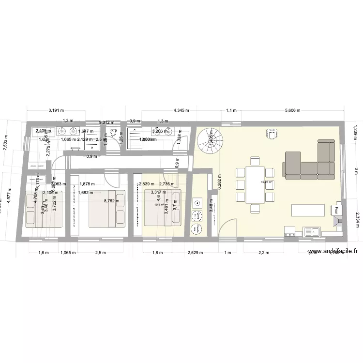 maison. Plan de 2 Pièces et 59 m² maison. Plan de 2 Pièces et 59 m²