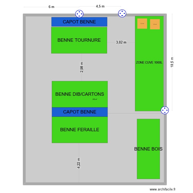 ZONE BENNES. Plan de 1 pièce et 270 m2