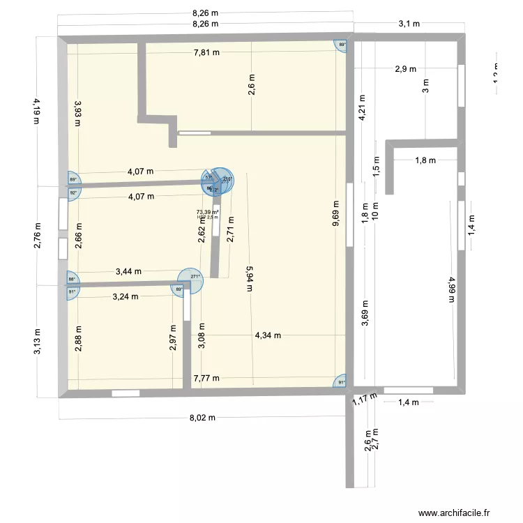 dup2. Plan de 1 et 73 m² dup2. Plan de 1 et 73 m²