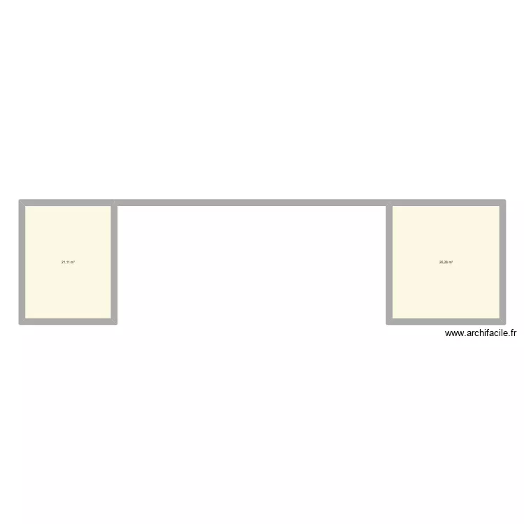 agrandissement. Plan de 2  et 47 m²