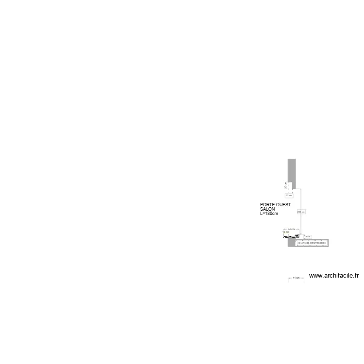 COUPE PF SALON OUEST. Plan de 
