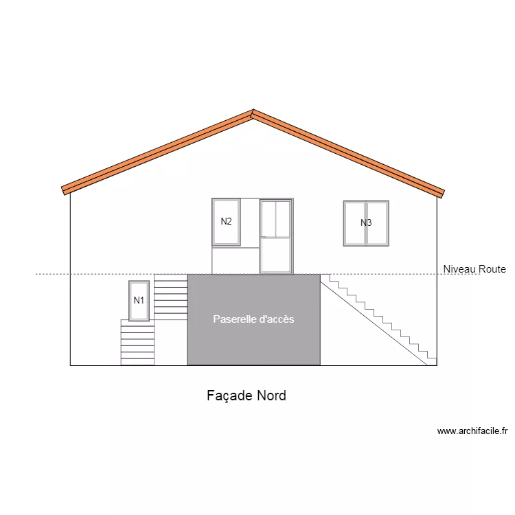 Rouret Facade Nord apres. Plan de 