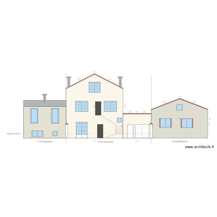 13 RD-Façade Nord-ravalement. Plan de 0 pièce et 0 m2