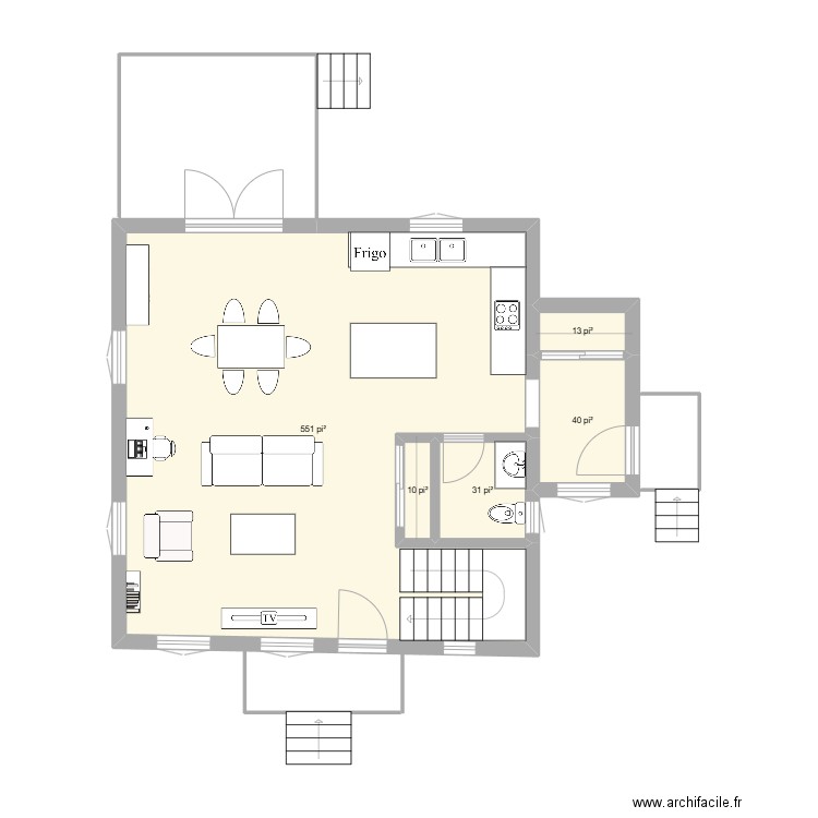 FG-27A. Plan de 5 pièces et 60 m2