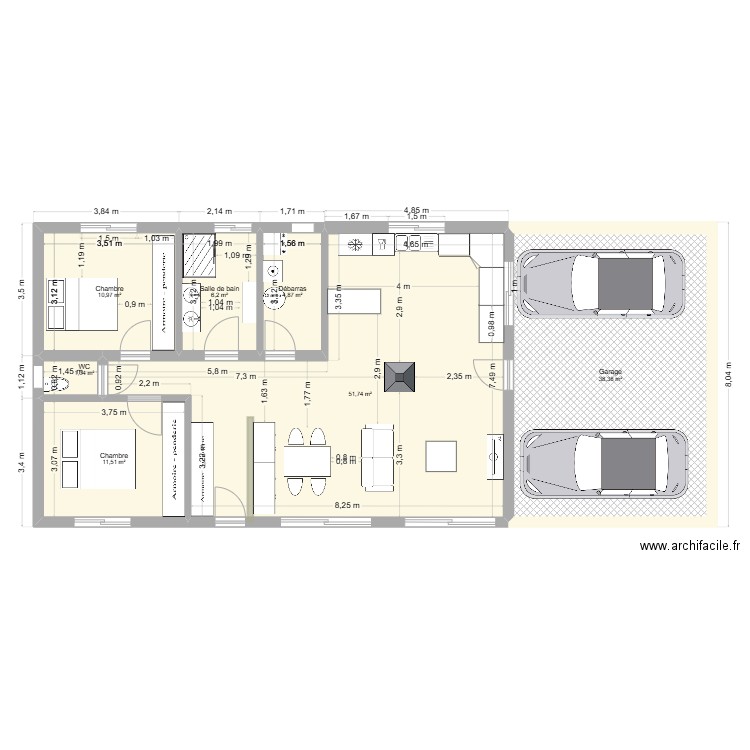 PLAN 16 MC AVRIL. Plan de 7 pièces et 125 m2