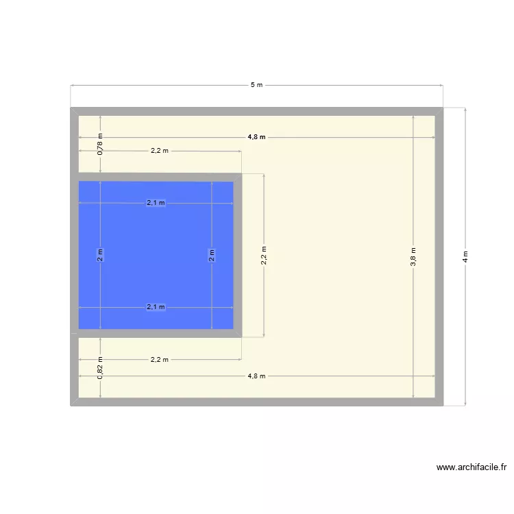 SPA et dalle. Plan de 2 et 18 m² SPA et dalle. Plan de 2 et 18 m²