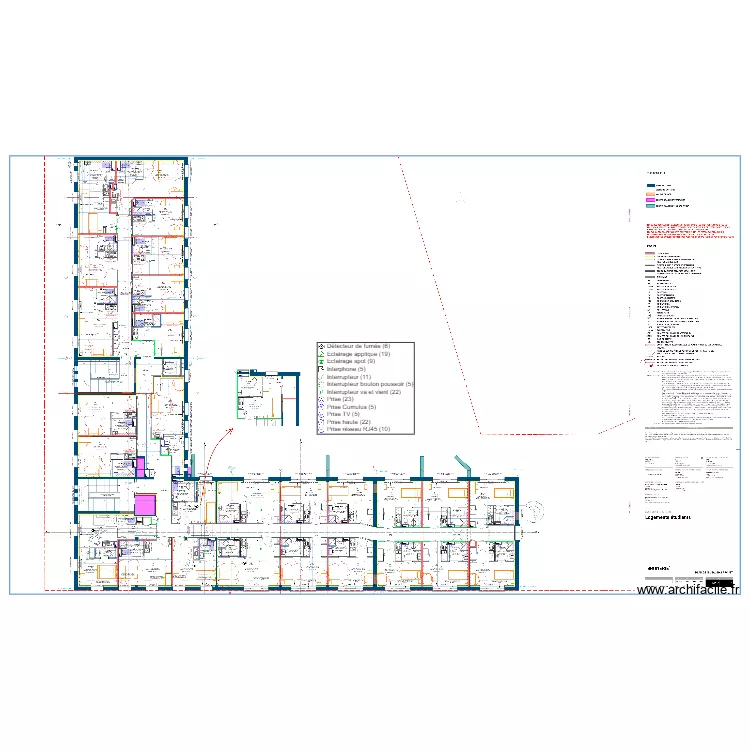 Implantation &eacute;lectrique CIRON R+2. Plan de 
