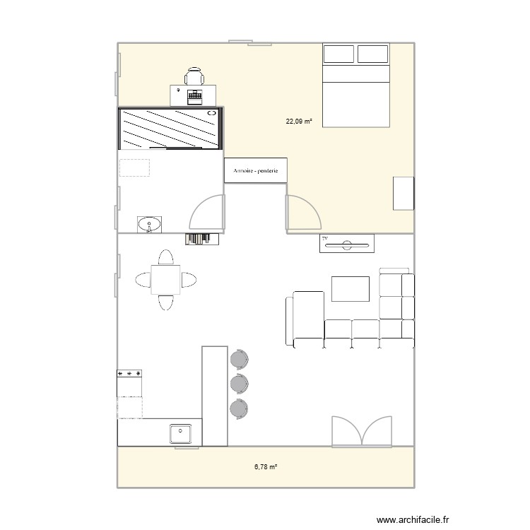 Appartement Lévy. Plan de 0 pièce et 0 m2
