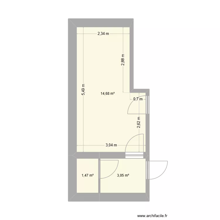 Dépot bureau. Plan de 3 et 19 m² Dépot bureau. Plan de 3 et 19 m²