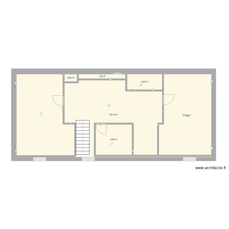 projet comble premier. Plan de 6 pièces et 132 m2
