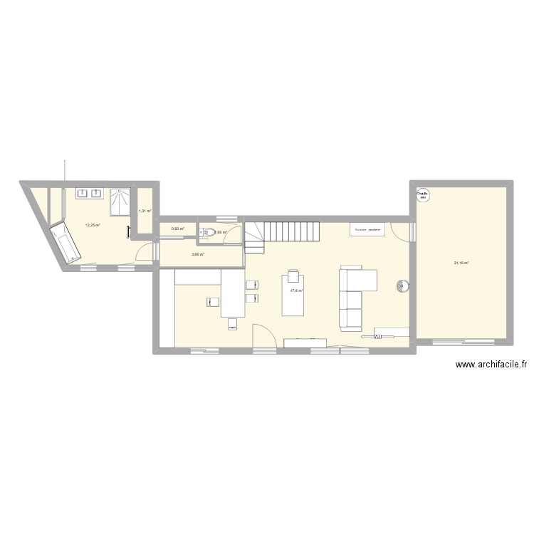 tremuson 2. Plan de 7 pièces et 92 m2