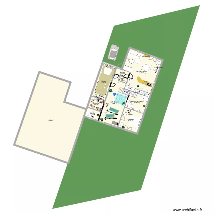 46 BLERIOT. Plan de 10  et 278 m²