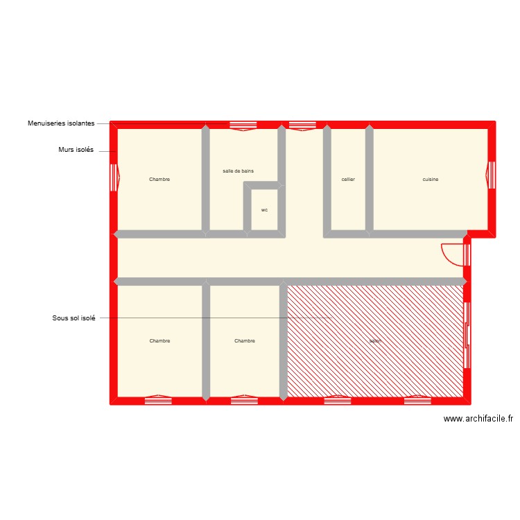 DENYS étage étape 2. Plan de 9 pièces et 112 m2