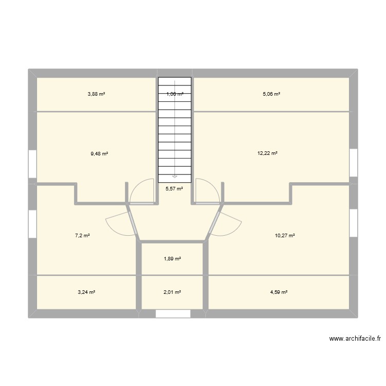 Maison PEUPLIERS - 1er. Plan de 6 pièces et 67 m2