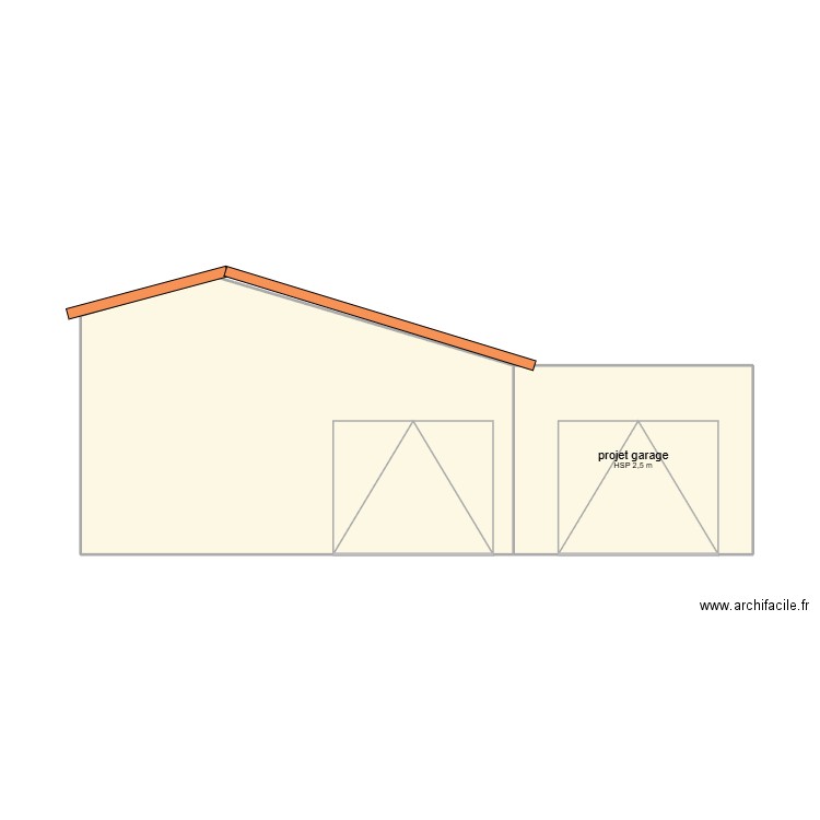 projet garage. Plan de 2 pièces et 34 m2