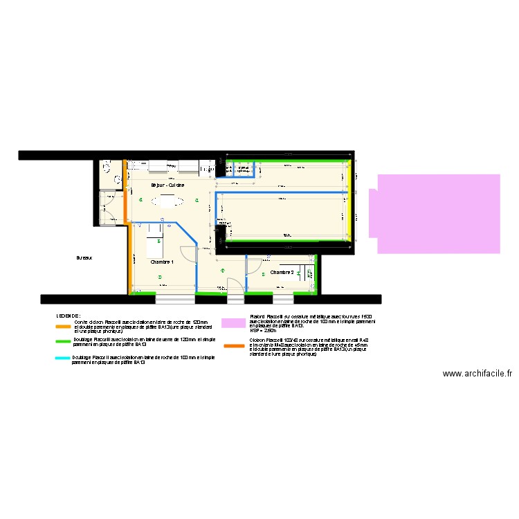 GUINGAMP - Définitif. Plan de 3 pièces et 79 m2