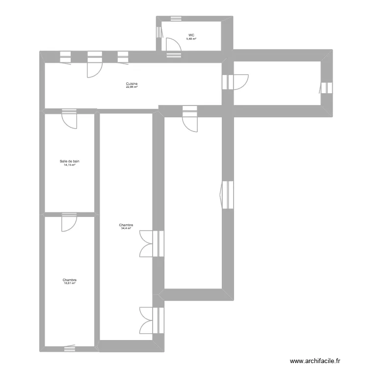 appart de base. Plan de 5  et 95 m²