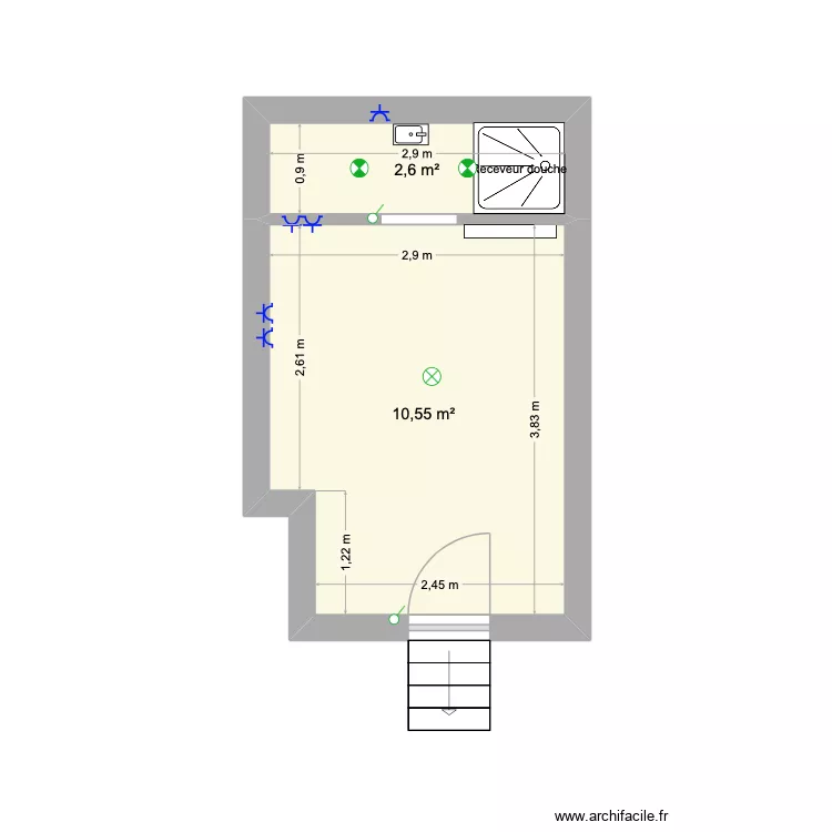 Burton entresol PERMIS. Plan de 2 Pièces et 13 m² Burton entresol PERMIS. Plan de 2 Pièces et 13 m²