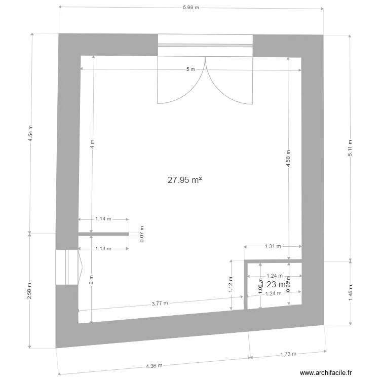 Font Bourreau rdc. Plan de 2 Pièces et 29 m² Font Bourreau rdc. Plan de 2 Pièces et 29 m²