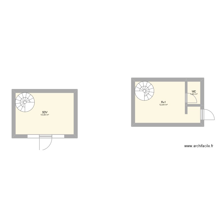 VICTOR MONTRES. Plan de 3 pièces et 27 m2