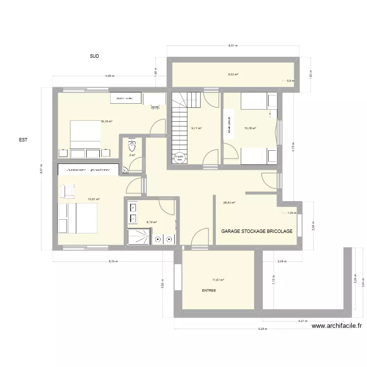 plan rez de chauss&eacute;e feb 26. Plan de 9  et 108 m²