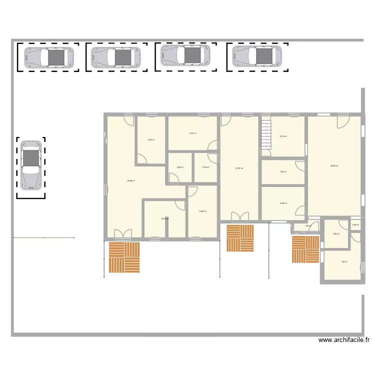 Le collége version 1. Plan de 16 et 194 m² Le collége version 1. Plan de 16 et 194 m²