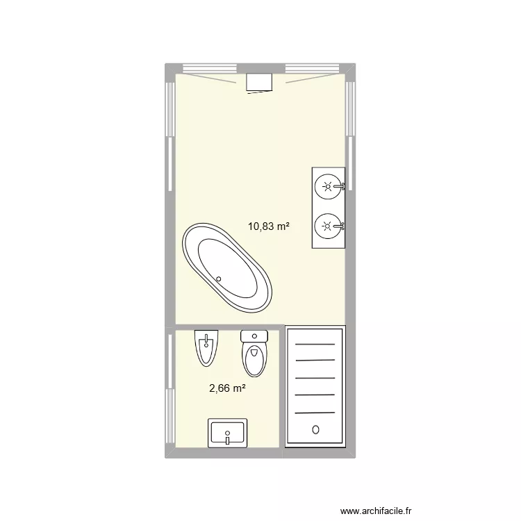 SDB ST-ARAILLE. Plan de 2 et 13 m² SDB ST-ARAILLE. Plan de 2 et 13 m²