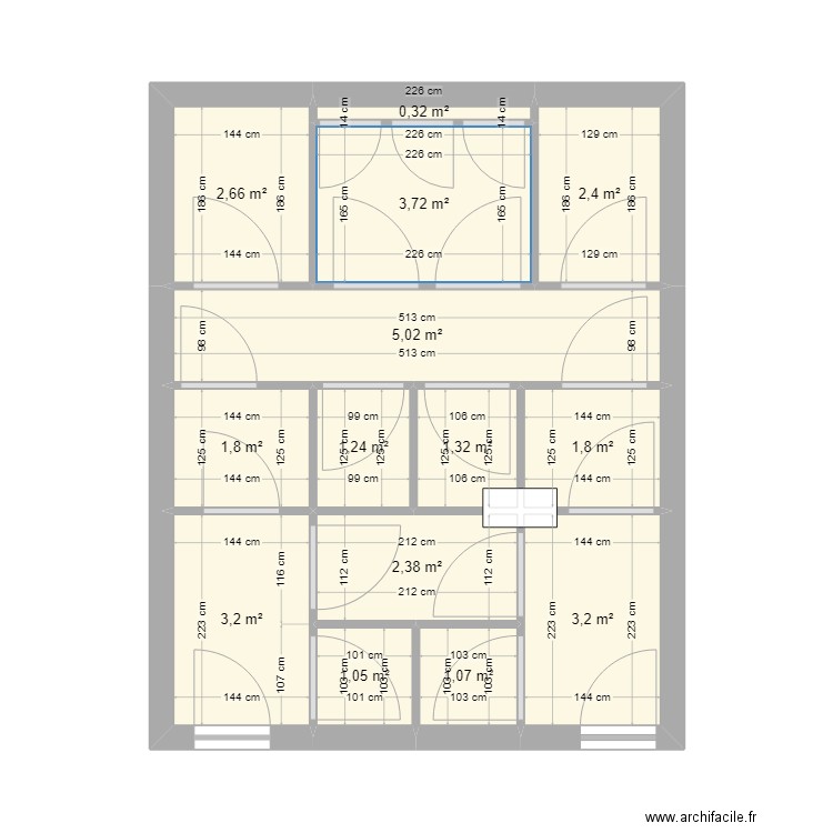 The door V1.2. Plan de 14 pièces et 31 m2